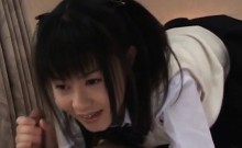 Konomi Asian schoolgirl enjoys playing with cock