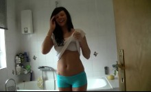 Wife in shower on hidden cam