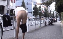 Sweet young japanese playgirl public flashing on the street