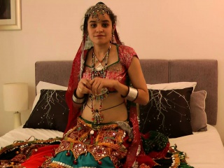 Charming Indian College Girl Jasmine In Gujarati Garba Dress