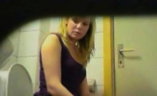 Blonde amateur teen toilet pussy ass hidden spy cam voyeur 5