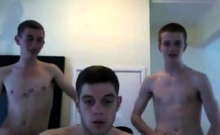 Four twinks enjoy gay group sex party
