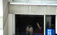 Real Voyeur - Spying Neighbor out the Window in Tanga