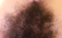 Fit Babe Plays With Her Natural Hairy Bush Pussy