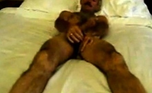 Hairy Moustache Daddy Jerking Off