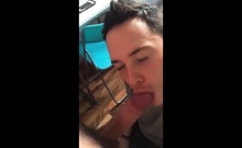 Cumming in the twink's mouth and he swallows it all