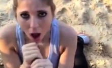 Beach Blowjob Leads To A Facial For This Amateur