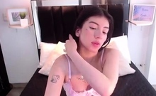 Tattoed Amateur Webcam Girl Hot Dildo Action Masturbation